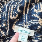 Sundance  Navy and Cream Knit Fringe Belted Western Cardigan XS Photo 4