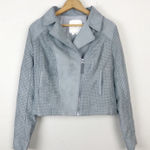 Anthropologie  Vegan Suede Moto Gray Super Soft Jacket by Hei Hei Size: Medium Photo 0