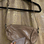 Free People  Shiny Leather Taupe Aurora Shoulder Bag With Leather Coin Purse Photo 0