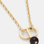 Christian Dior PETIT CD NECKLACE Gold-Finish Metal and a Black Resin Pearl Photo 0