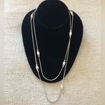 Sterling Silver Long Barrel Disco Ball Beaded Chain Necklace Photo 1