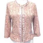 love on a hanger Short Dressy Lace Blazer 3/4 Sleeve Size M Pink Mother of Bride Photo 1