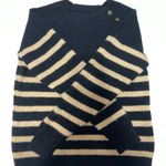 Knox Rose  Black and cream striped sweater with gold buttons #stripes Photo 2