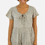 Gray White Tie Front Mini Dress Size M Photo 0