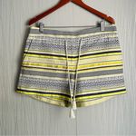 Loft Ann Taylor Short Size 10 Yellow Blue White Stripe Riviera Tweed Photo 0