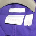 Chico's  No Iron Stretch Sateen Purple Button Down Top Photo 3