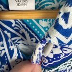 Coldwater Creek  Bandana Print Button Front Jacket Small Blue Cotton Paisley Boho Photo 4