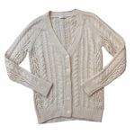 Equipment  Cashmere Wool and Alpaca Beige Cable Knit Cardigan Sweater Photo 0