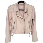 Lovers + Friends NWT Leon Moto Jacket Faux Suede Blush Pink Biker Style Sz Small Photo 3
