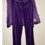 Rebecca Malone Women’s Small 2 Piece Track Running Suit Purple Velvet Full Zip Photo 8