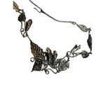 Floral and leaf silver necklace statement piece artwork Photo 7