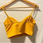 SheIn XS Twist Front Rib-knit Yellow Cami Top Photo 5