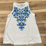 Milly  White Blue Floral Sleeveless Lightweight Tank Top Women’s XS Photo 2