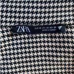 ZARA  Houndstooth Cropped Blazer Jacket Long‎ Sleeve Button Down Women's XS Photo 7