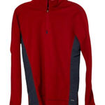Alo Yoga Red Gray Pullover Fleece 1/4 Zip Jacket Womens Size Medium Photo 0