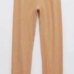 Aerie real me ruffle cross over waist leggings tan size medium Photo 1