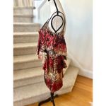 NBD NWT Caliente Red & Gold Glitter Sequin Ruffle Mini Dress Photo 2
