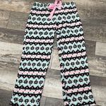 Fuzzy Pajama pants aqua and pink M Size M Photo 0