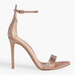 Gianvito Rossi Portofino Swarovski Crystal Rhinestone Sandal Heels Rose Gold 39 Photo 0