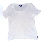 DKNY Ivory Crinkle Textured Short Sleeve Top Women’s Size X-Small Photo 1