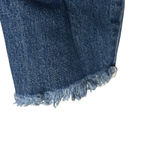 Daisy  Blue Distressed Long Denim Jacket Women's Size Large Frayed Hem Pockets‎ Photo 4