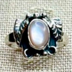 Vintage Sterling Silver Mother of Pearl Moonstone Statement Ring sterling silver Photo 0