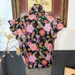 &merci &merci Cropped Floral High Neck Flutter Sleeve Puffer Vest ~ Size Large 💛🍄 Photo 4