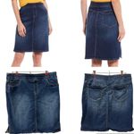 Westbound Stretch Denim Classic 5 Pocket Pull On Midi Blue Jean Skirt Womens 10 Photo 1