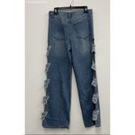 Forever 21  Blue Women's Denim Baggy Butterfly Low Rise Wide Straight Jeans - 27 Photo 5
