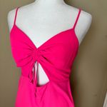 Topshop Hot Pink Cut Out Tie Front Midi Dress Size 6 Photo 2