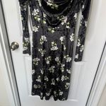 Anthropologie  Hutch‎ black velvet floral midi dress small spring wedding guest Photo 3
