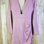 Dusty Mauve Size Large Low Cut Dress with Goes around the Neck Long Slee… Photo 0