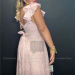 Angel Biba ADELE TEXTURED MAXI LACE DRESS- Blush Photo 6