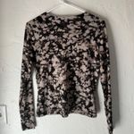 I.e. Petite Y2k Long Sleeve Top Small Black Tan Abstract Print Grunge Whimsigoth Size 00 Photo 4