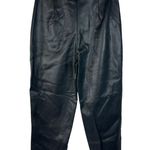 INC International Concepts SZ 10 Faux Leather Ankle Pants Shiny Black Hi Photo 4