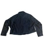 American Eagle  Outfitters Cropped Frayed Hem Striped Long Sleeve Shirt, Sz L Photo 11