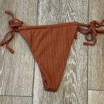 SheIn Swimwear S. L Tan / Brown Ribbed Knit String Bikini Bottoms Ties At Sides Photo 6