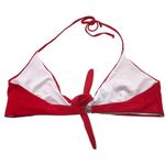 Boohoo Bikini Top Halter Tie Front Red 14 Photo 1