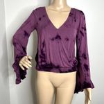 American Eagle  Purple Tie Dye Bell Sleeve Top Photo 8