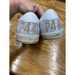 P448 Thea Sneakers Women White Purple Leather Lace-Up Running Athletic Shoes S26 Photo 5