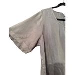 Pure Jill Garment Dyed 1005 Linen Short Sleeve Dress Pockets XL lagenlook Gray Photo 2