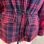 Levi's Levi’s Women’s Plaid Cabin Cinch Waist Jacket Red Black Size Small 💛 Photo 5