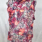 a.n.a Colorful abstract floral print tie neck button down blouse top size 3X Photo 3