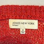 Jones New York  Sport Coral Knit Sweater Size M Cotton Blend Long Sleeve Career # Photo 3