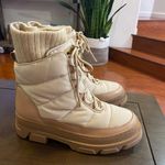 Sam Edelman Tabitha Quilted Lace-Up Boot Moon Beam Size 8.5 Photo 0