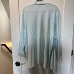 J. Jill Open Front Waffle Print Light‎ Blue Pastel Cardigan Lightweight Plus 3X Photo 3