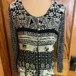 Vtg 80s mixed floral print layered dress Black Size M Photo 5