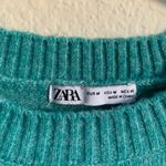 ZARA Teal Green Crewneck Long Sleeves Sweater Medium Photo 1
