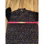 VTG 80s C.M. Shapes Black Colorful Rainbow Polka Dots Blouse Sheer Arms Women's Size undefined Photo 8
