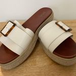 MIA womens  sandals size 11 Neves M white With Cheetah Print Buckle.  NWT Photo 3